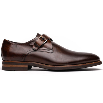Zelli Italia Men's 55-605-CST ROMAN Italian Calfskin Monkstrap Chestnut