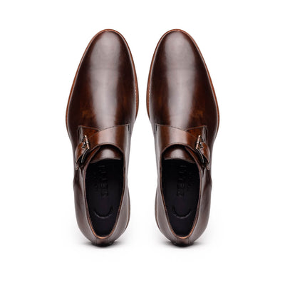 Zelli Italia Men's 55-605-CST ROMAN Italian Calfskin Monkstrap Chestnut