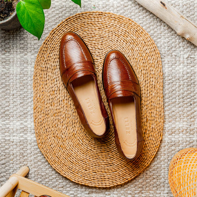 Zelli Italia 14-202-CGN ROSSI Teju Lizard Penny Loafer, Cognac View 9