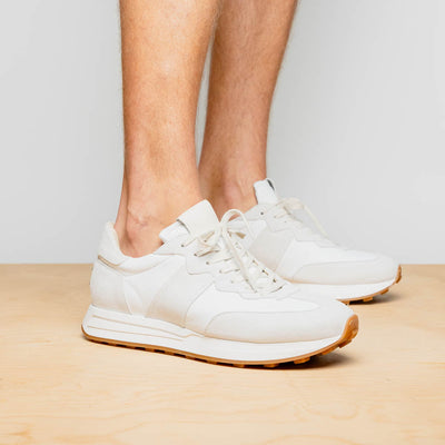 Zelli Italia Men's 66-265-WHT ROXI Suede & Calfskin Sneaker, White