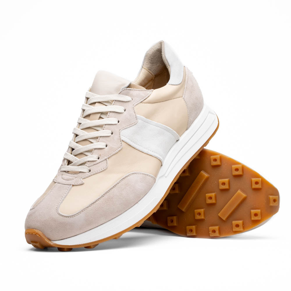 Zelli Italia Men's 66-265-TPE ROXI Suede & Calfskin Sneaker, Taupe