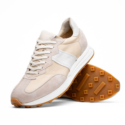 Zelli Italia Men's 66-265-TPE ROXI Suede & Calfskin Sneaker, Taupe