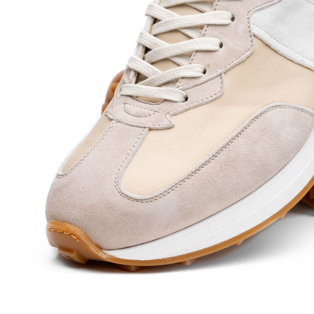 Zelli Italia Men's 66-265-TPE ROXI Suede & Calfskin Sneaker, Taupe