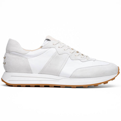 Zelli Italia Men's 66-265-WHT ROXI Suede & Calfskin Sneaker, White