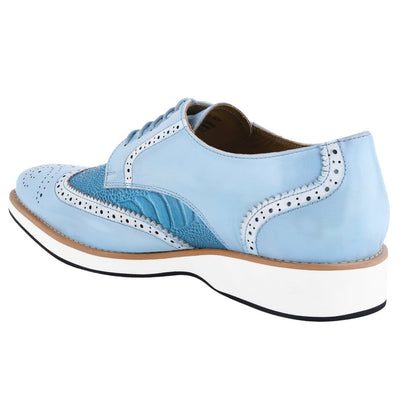 Liberty Zeno Roy Ostrich Leather Perforated toe Casual Oxford Dress Shoes