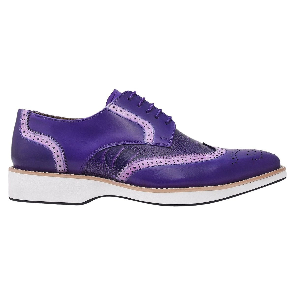 Liberty Zeno Roy Ostrich Leather Perforated toe Casual Oxford Dress Shoes