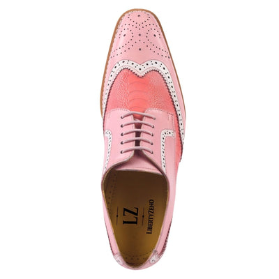 Liberty Zeno Roy Ostrich Leather Perforated toe Casual Oxford Dress Shoes