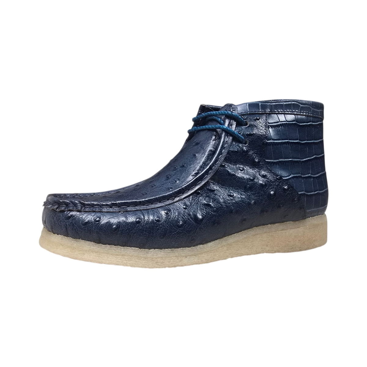 British Walkers Walker Royal Gator chukka boots in dual blue, side profile