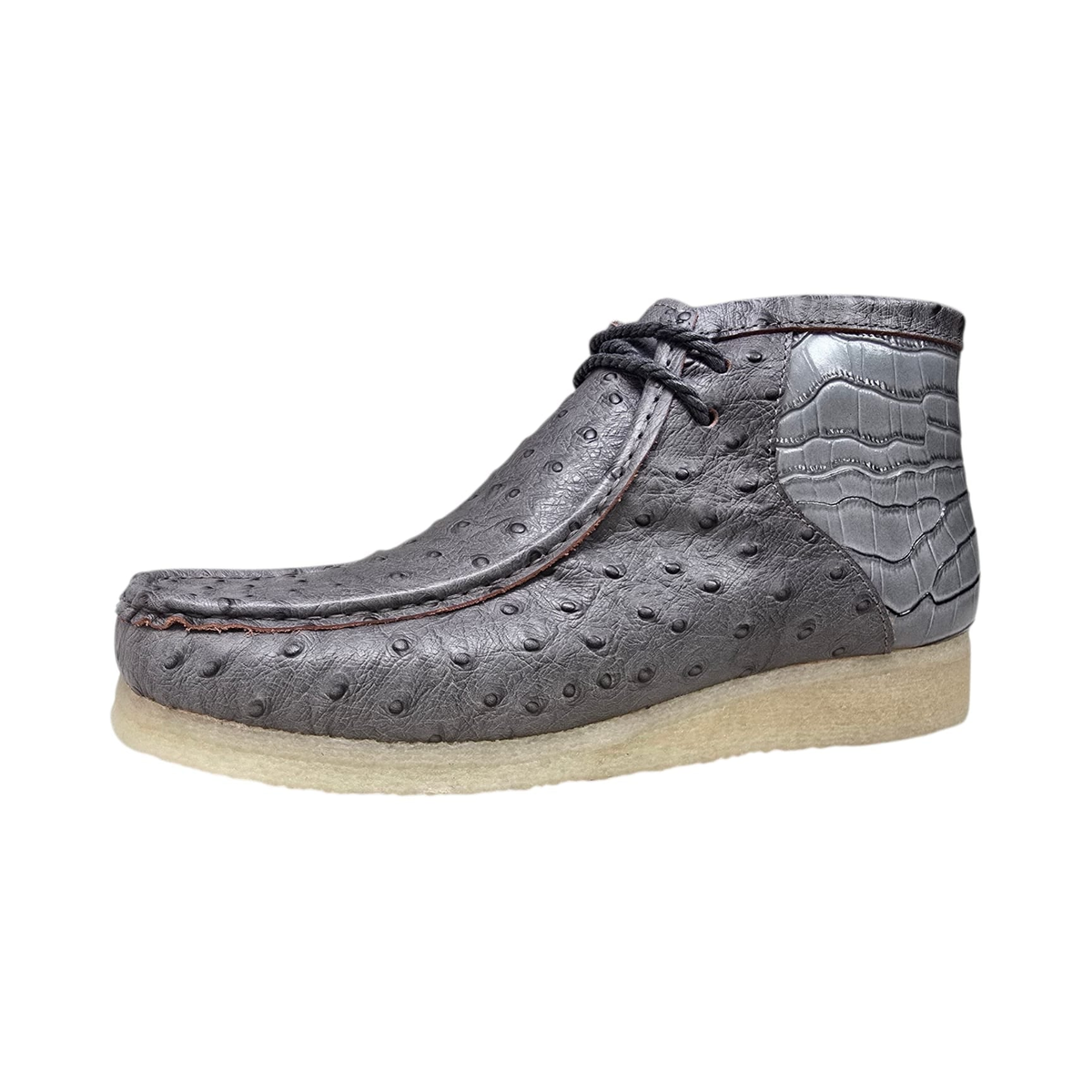 British Walkers Walker Royal Gator chukka boots in gray, side profile