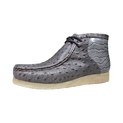 British Walkers Walker Royal Gator chukka boots in gray, side profile