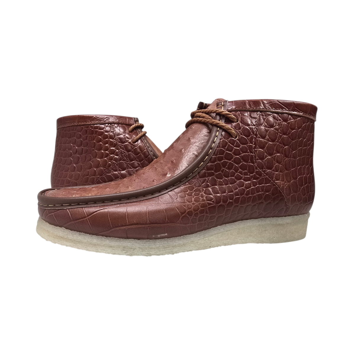 British Walkers Walker Royal Gator chukka boots in brown, pair at a three-quarter angle