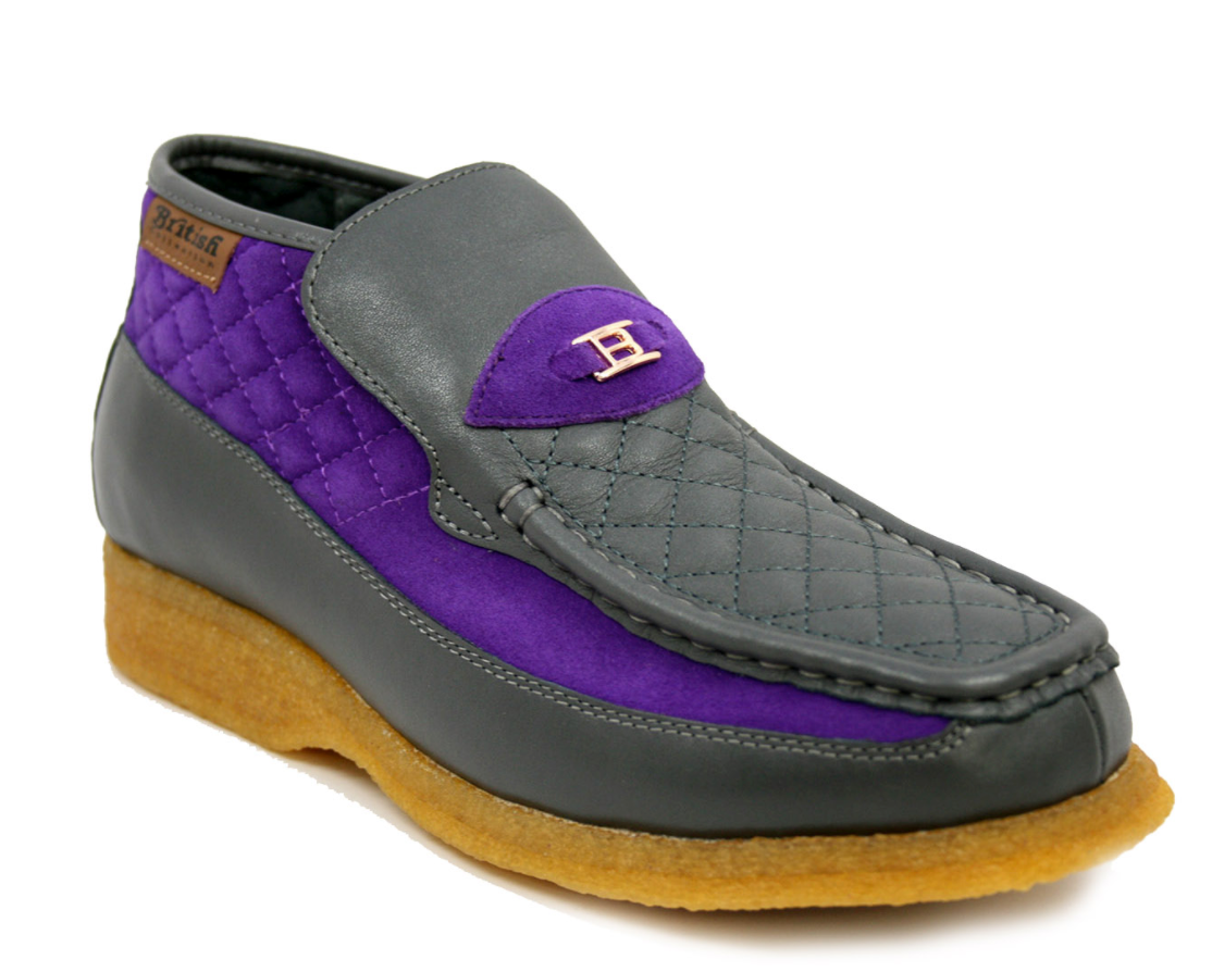 British Walkers Checkers Men's Blue and White Slip On Shoes view 29