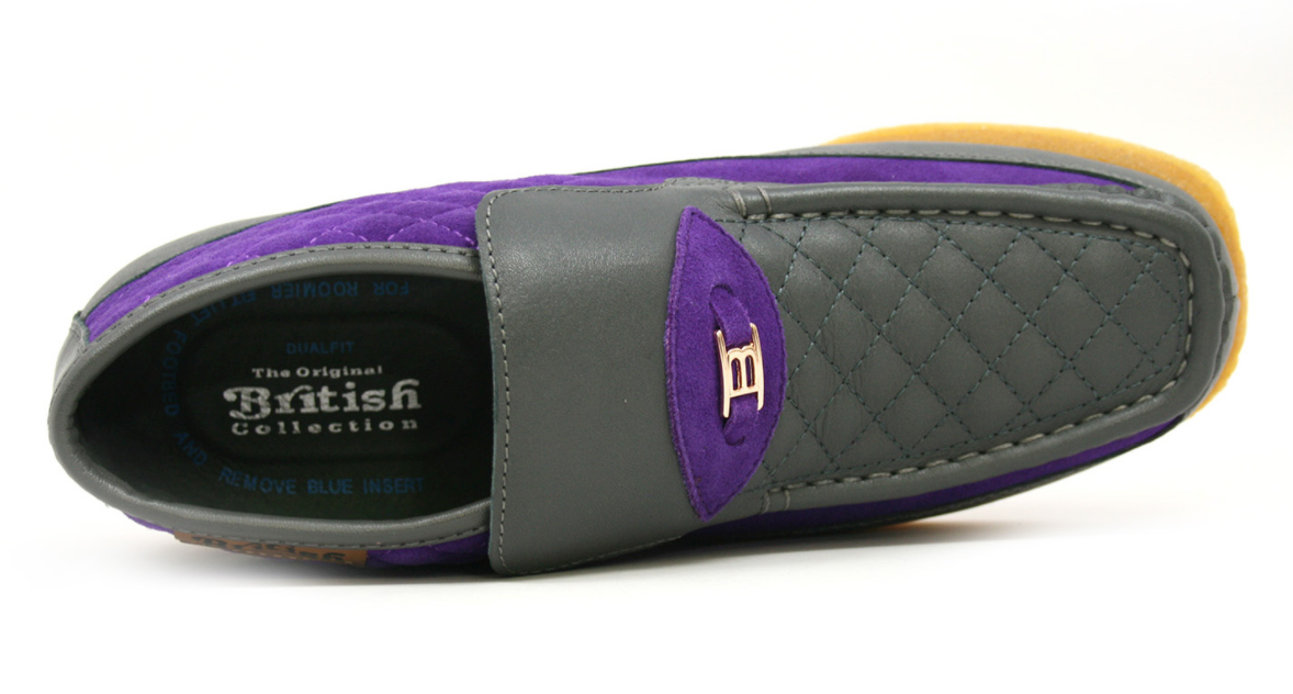 British Walkers Checkers Men's Blue and White Slip On Shoes view 32