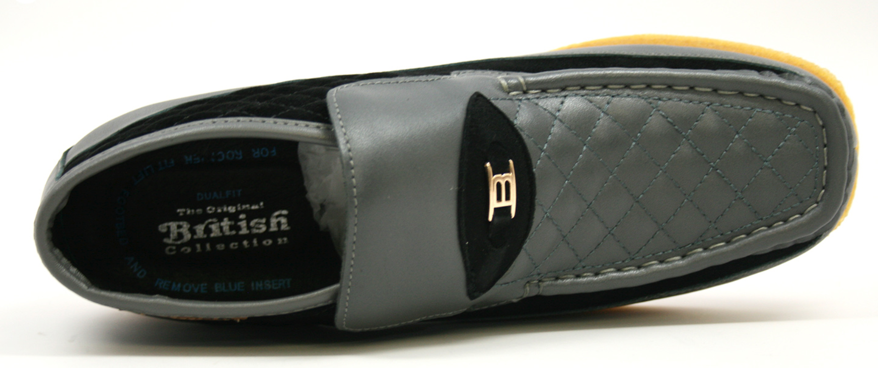 British Walkers Checkers Men's Blue and White Slip On Shoes view 45