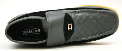 British Walkers Checkers Men's Blue and White Slip On Shoes view 45