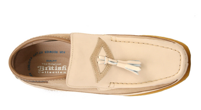 British Walkers Classic Men's Beige Leather Three Quarter Tassel Slip On Shoes view 7