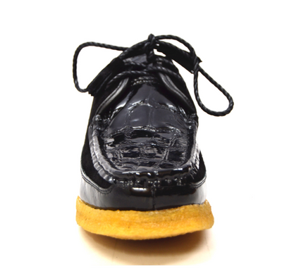 British Walkers Crown Men's Black Suede and Croc Leather Lace Up Shoes view 5