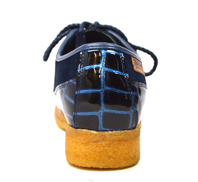 British Walkers Crown Men's Black Suede and Croc Leather Lace Up Shoes view 12