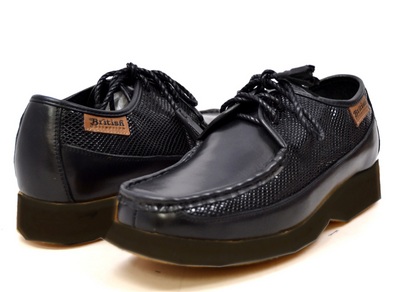 British Walkers Crown Men's Black Leather and Suede Lace Up Shoes view 13