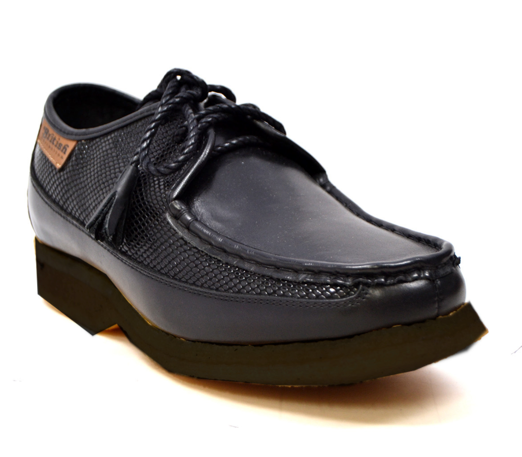 British Walkers Crown Men's Black Leather and Suede Lace Up Shoes view 14