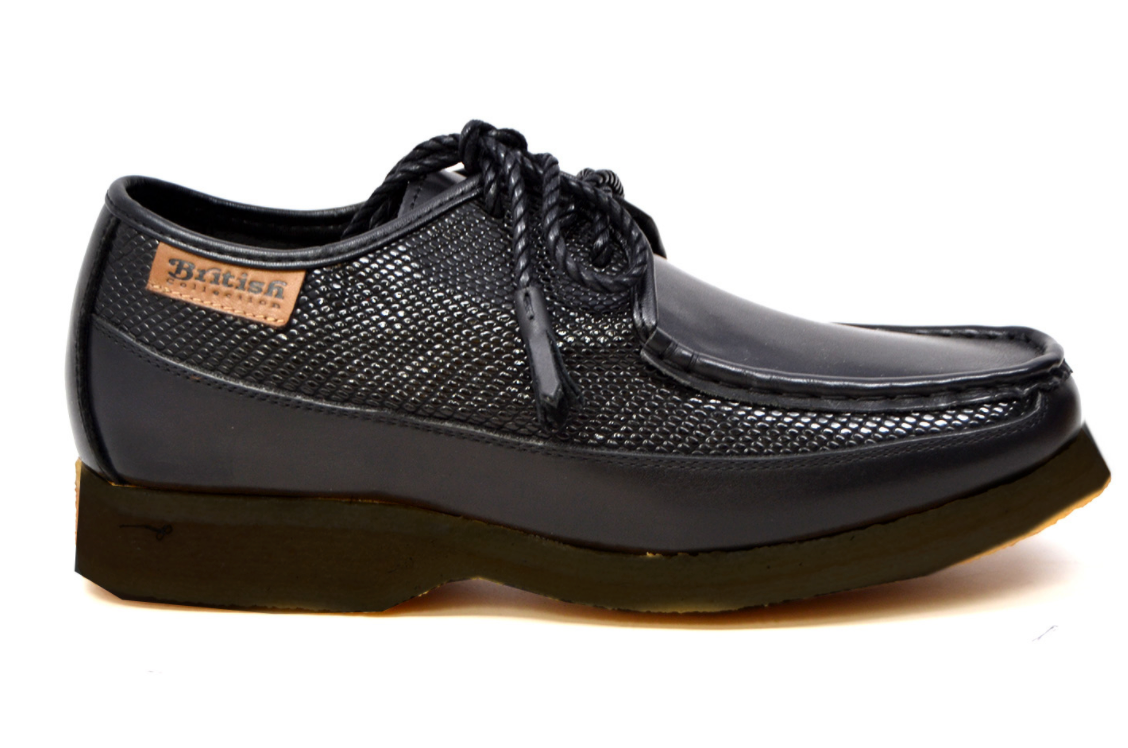 British Walkers Crown Men's Black Leather and Suede Lace Up Shoes view 15
