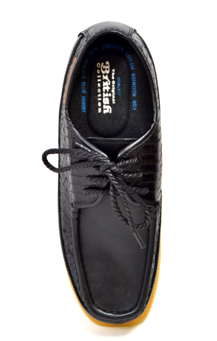British Walkers Crown 2 Men's Limited Edition Black Snake Skin and Leather Lace Up Shoes view 3