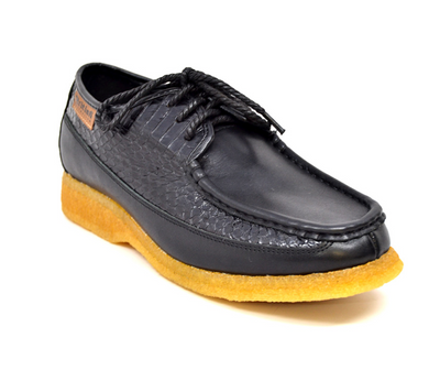British Walkers Crown 2 Men's Limited Edition Black Snake Skin and Leather Lace Up Shoes view 5