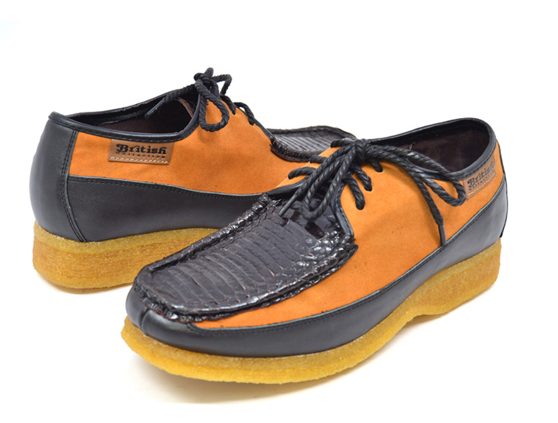 British Walkers Crown 2 Men's Limited Edition Black Snake Skin and Leather Lace Up Shoes view 21