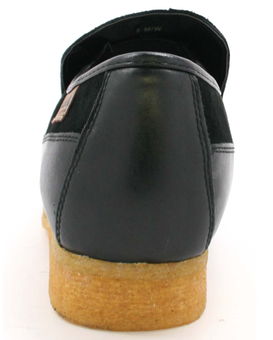 British Walkers King Men's Old School Black Leather and Suede Tassel Slip On Shoes view 3