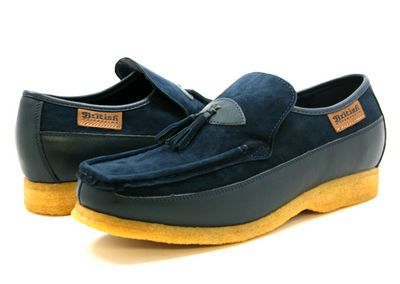 British Walkers King Men's Old School Black Leather and Suede Tassel Slip On Shoes view 8