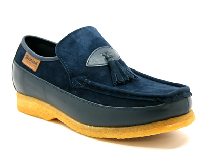 British Walkers King Men's Old School Black Leather and Suede Tassel Slip On Shoes view 9