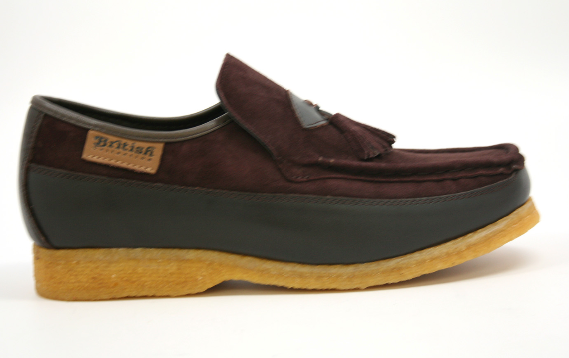 British Walkers King Men's Old School Black Leather and Suede Tassel Slip On Shoes view 17