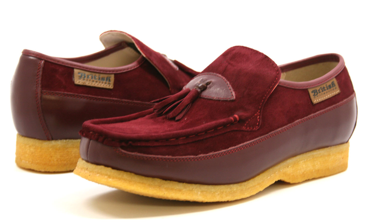 British Walkers King Men's Old School Black Leather and Suede Tassel Slip On Shoes view 22