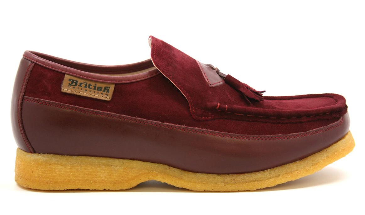 British Walkers King Men's Old School Black Leather and Suede Tassel Slip On Shoes view 24