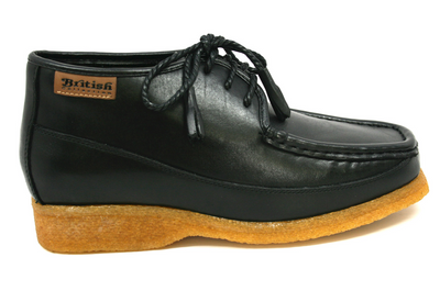 British Walkers Knicks Men's Black Leather Lace Up Shoes with Crepe Sole view 3