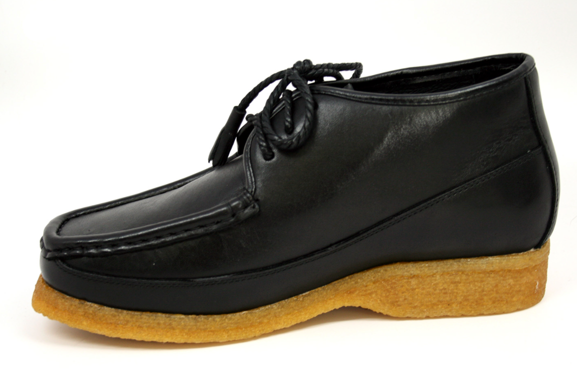 British Walkers Knicks Men's Black Leather Lace Up Shoes with Crepe Sole view 5