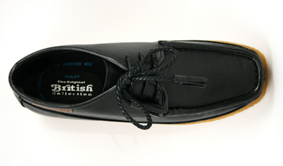 British Walkers Knicks Men's Black Leather Lace Up Shoes with Crepe Sole view 6