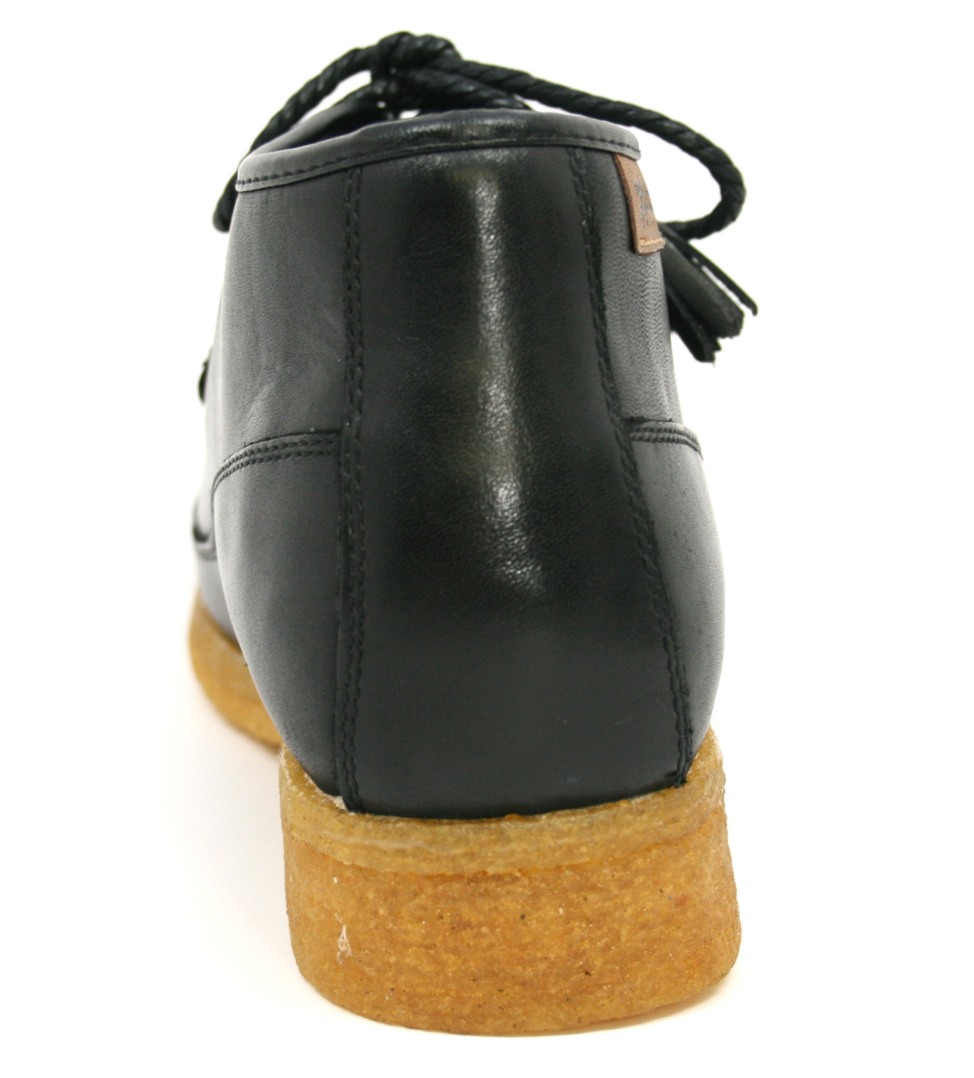British Walkers Knicks Men's Black Leather Lace Up Shoes with Crepe Sole view 7