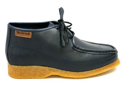 British Walkers Knicks Men's Black Leather Lace Up Shoes with Crepe Sole view 10