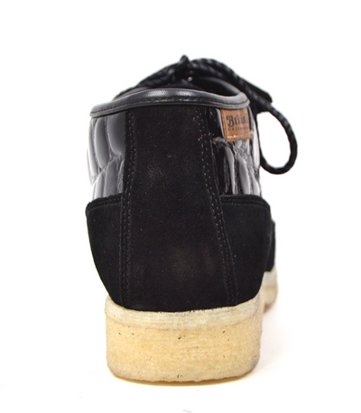 British Walkers Knicks Men's Handmade Black Suede and Croc Leather Lace Up Shoes view 7