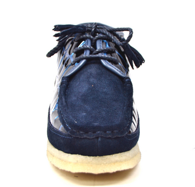 British Walkers Knicks Men's Handmade Black Suede and Croc Leather Lace Up Shoes view 21
