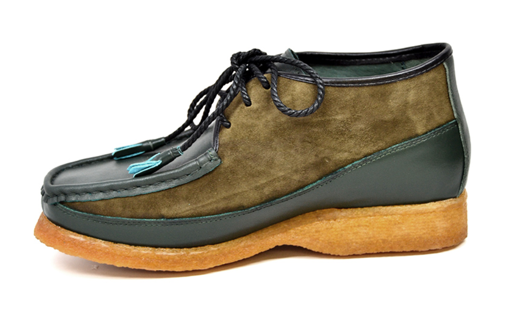 British Walkers Knicks Men's Green Leather and Suede Shoes view 6