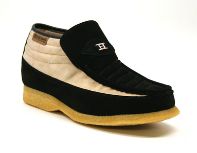 British Walkers Liberty Men's Black and Tan Suede High Top Shoes view 2
