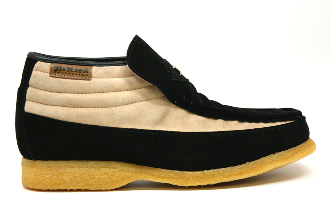 British Walkers Liberty Men's Black and Tan Suede High Top Shoes view 3