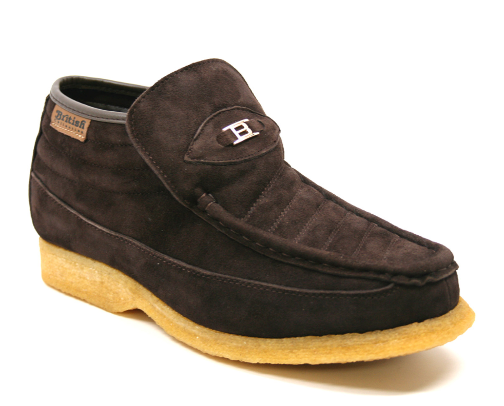 British Walkers Liberty Men's Black and Tan Suede High Top Shoes view 9