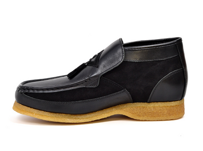 British Walkers Palace Men's Black Leather and Suede Slip On Shoes view 3