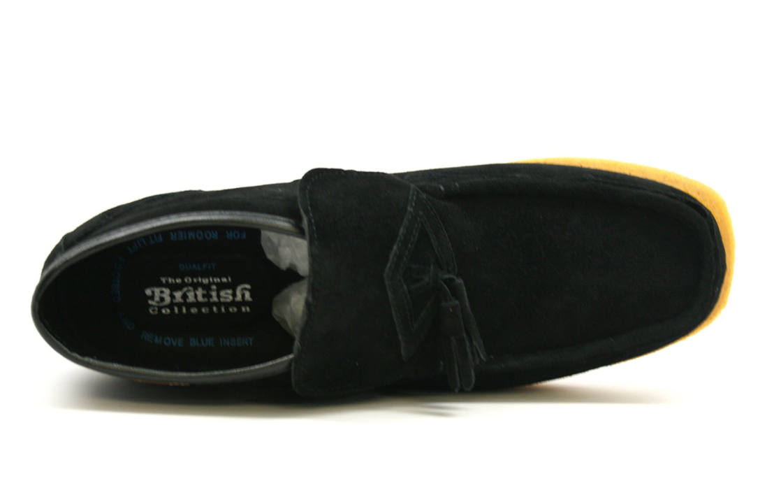 British Walkers Palace Men's Black Leather and Suede Slip On Shoes view 10