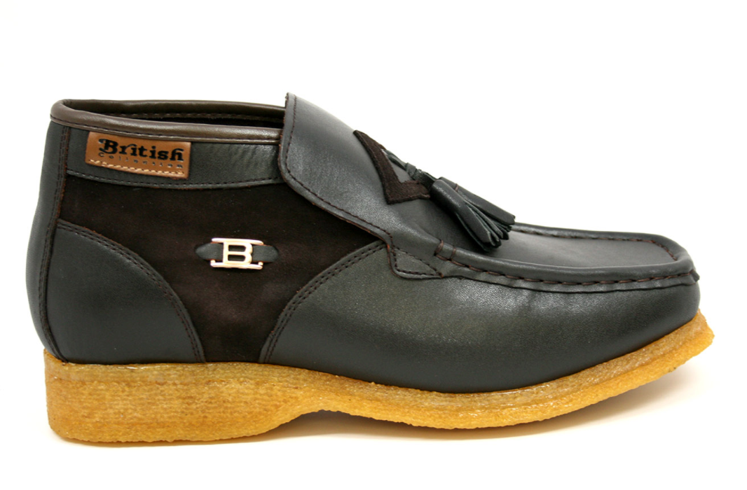 British Walkers Palace Men's Black Leather and Suede Slip On Shoes view 21