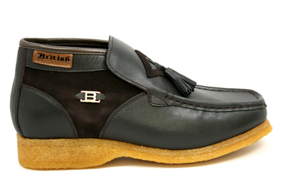 British Walkers Palace Men's Black Leather and Suede Slip On Shoes view 21