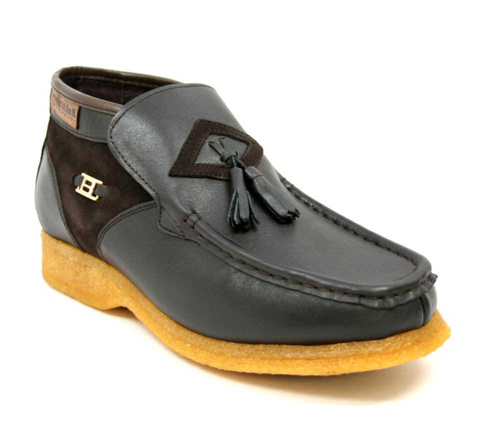 British Walkers Palace Men's Black Leather and Suede Slip On Shoes view 22